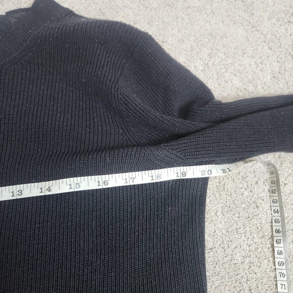 Aritzia 100% Wool Black Sweater Balletcore Open Scoop Back Size Small - Picture 7 of 14